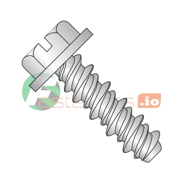 Newport Fasteners Thread Cutting Screw, #8 x 3/8 in, 18-8 Stainless Steel Hex Head Slotted Drive, 5000 PK 522933 - main